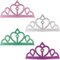 Party Central Club Pack of 24 Silver Blue Plastic Party Tiara Hair Comb Headband Party Favors 10.5"